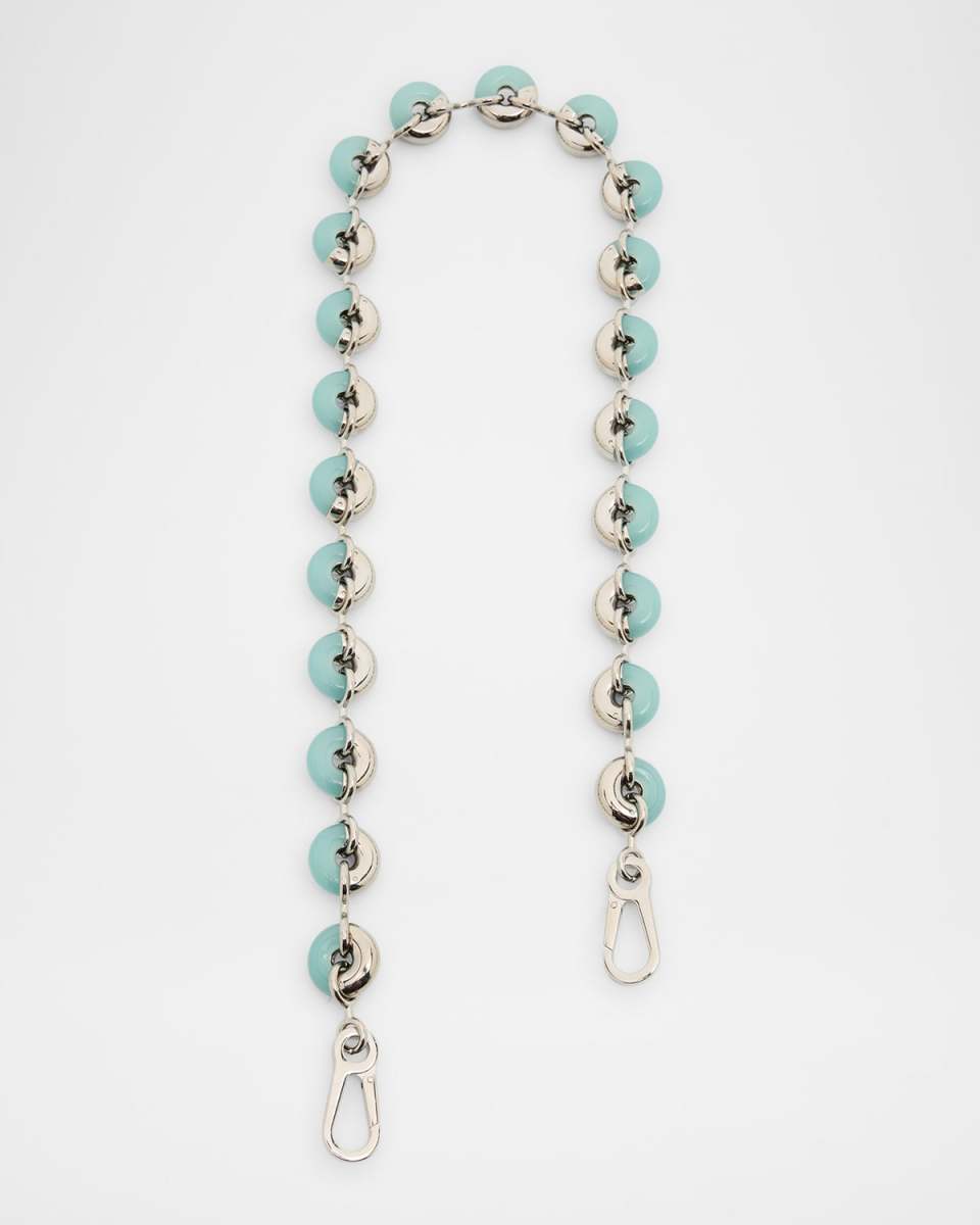 Chunky Donut Chain Bag Strap in Acetate and Stainless Steel